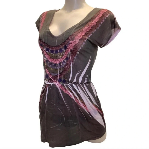Sublimation baby doll top with elastic waist size small - Picture 1 of 4
